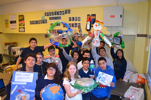 Locke students display projects created with recycled plastic. © Brad Parker